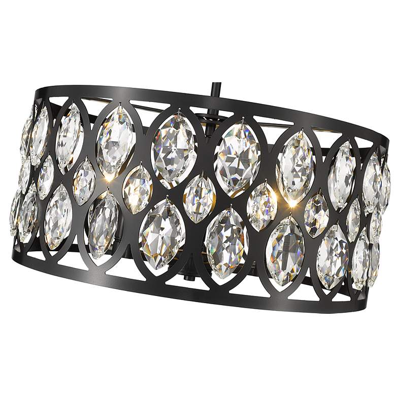 Image 5 Dealey 19 inch Wide Crystal Matte Black 5-Light Chandelier more views