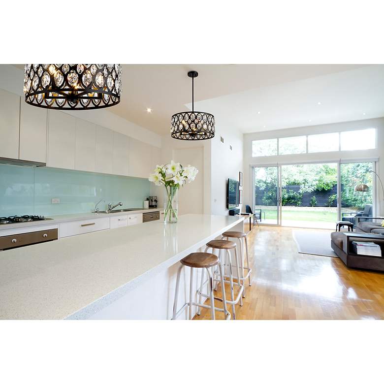 Image 7 Dealey 19" Wide Crystal Matte Black 5-Light Chandelier more views