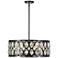 Dealey 23 1/2"W Matte Black and Crystal Drum Pendant Light