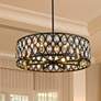 1_Dealey 30 1/4" Wide Matte Black 8-Light Drum Pendant