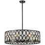 5_Dealey 30 1/4" Wide Matte Black 8-Light Drum Pendant more views