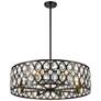 6_Dealey 30 1/4" Wide Matte Black 8-Light Drum Pendant more views