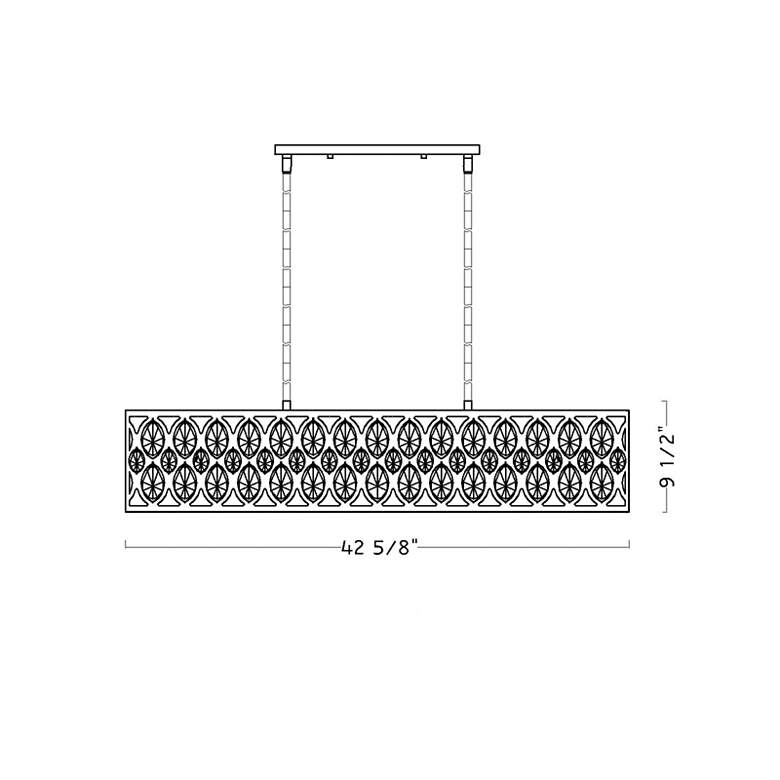 Image 7 Dealey 42 3/4"W Matte Black and Crystal Linear Chandelier more views