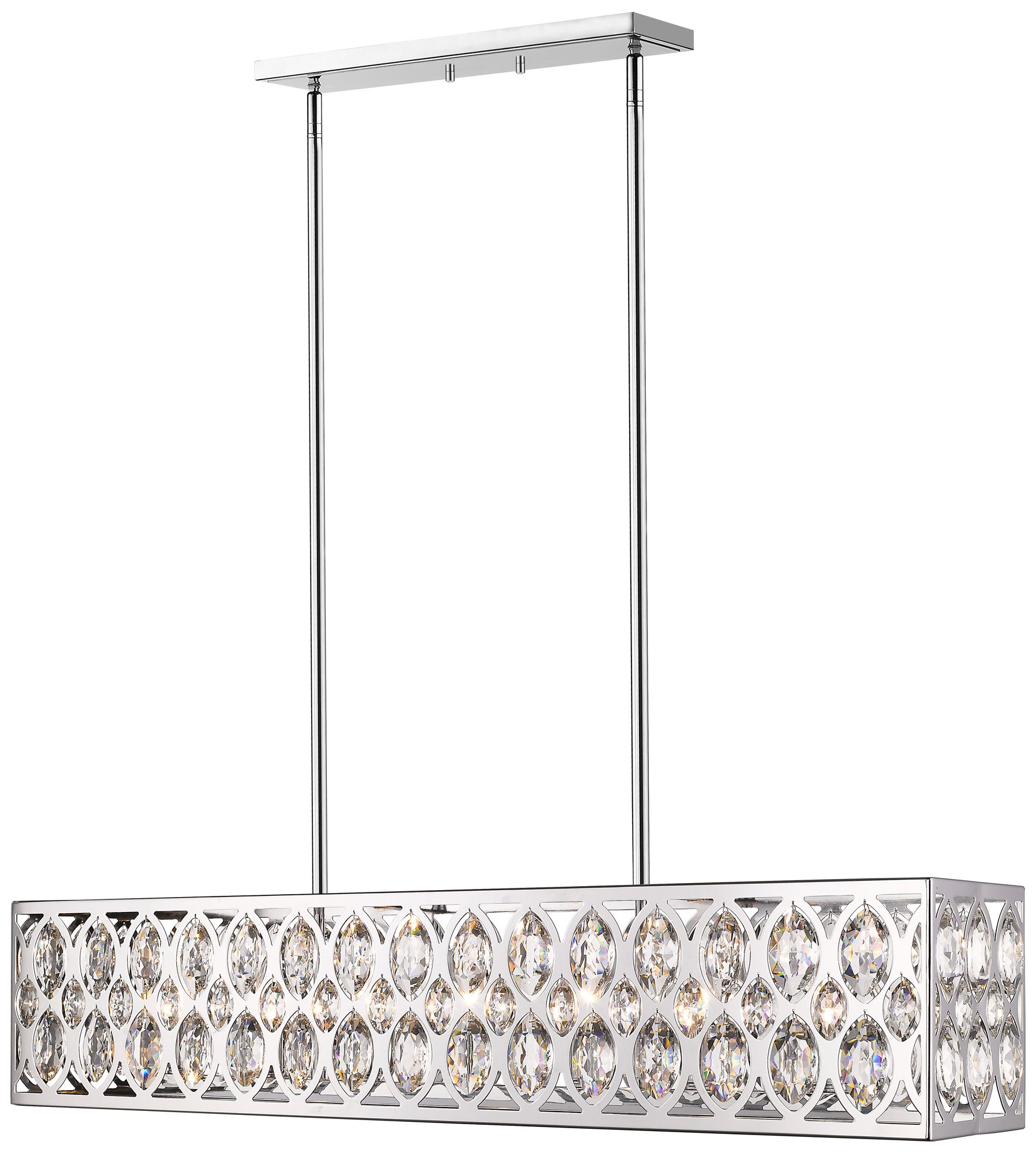 Dealey 9 1/4"W Crystal Chrome 7-Light Kitchen Island Light Chandelier