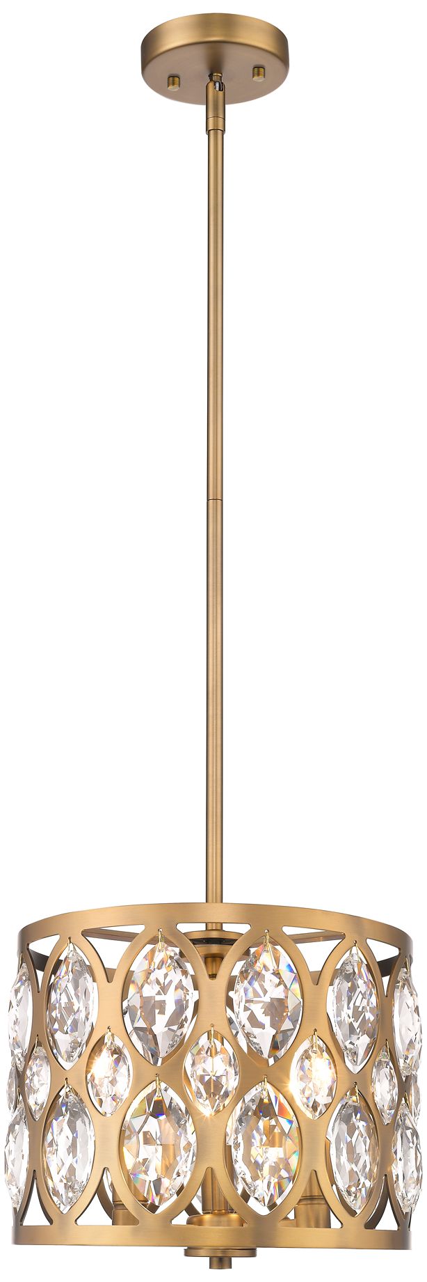 Dealey by Z-Lite Heirloom Brass 12 inch 3 Light Chandelier