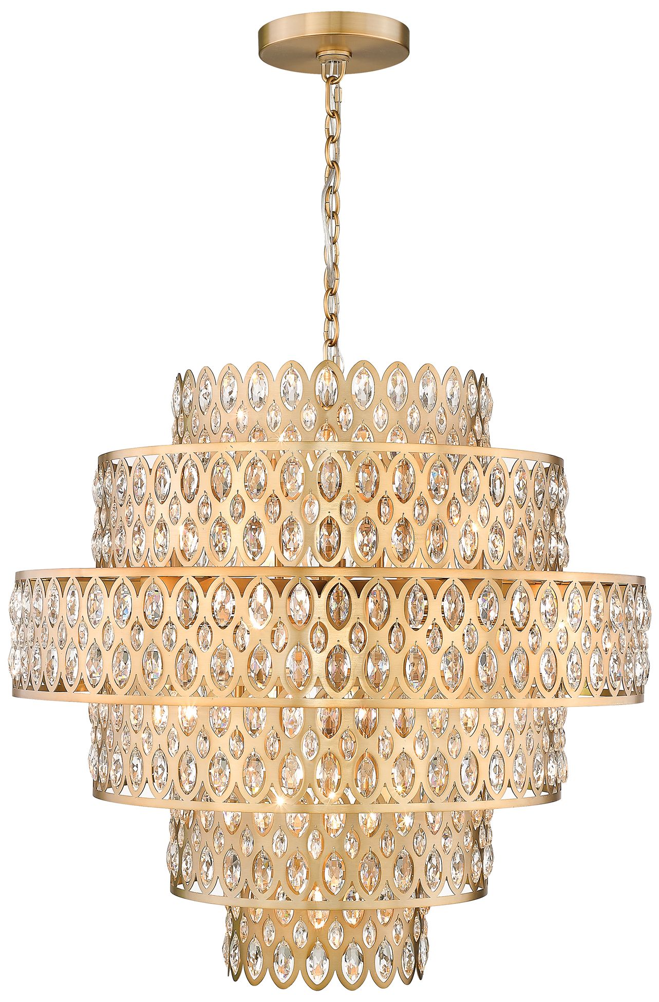Image 2 Dealey by Z-Lite Heirloom Brass 32.5 inch 17 Light Pendant