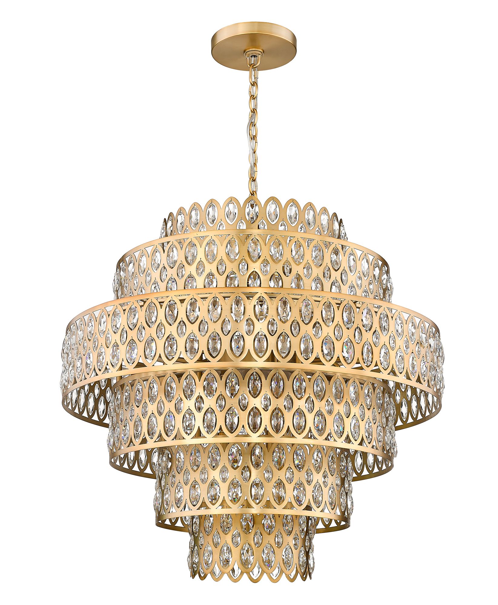 Dealey by Z-Lite Heirloom Brass 32.5 inch 17 Light Pendant