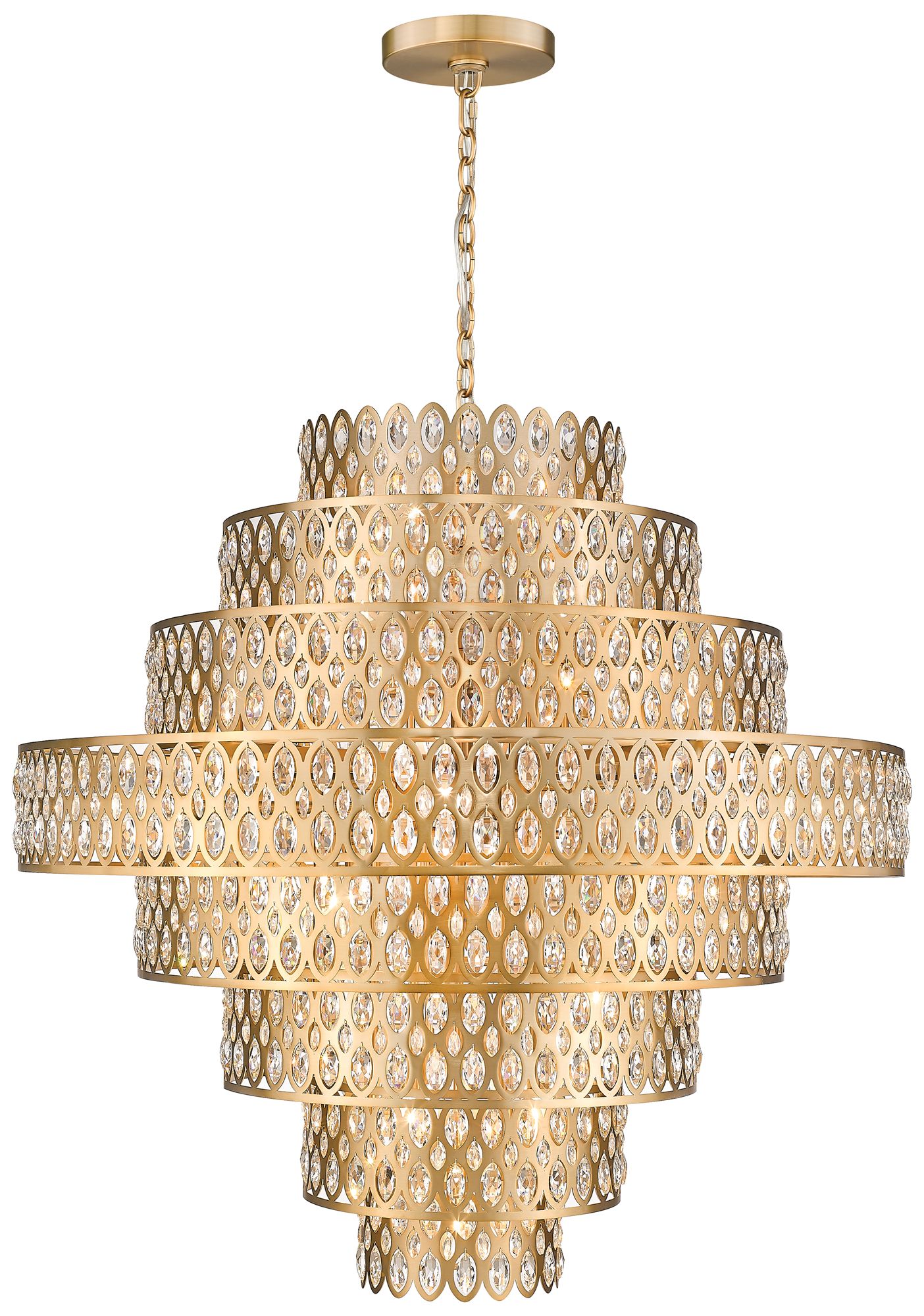 Image 2 Dealey by Z-Lite Heirloom Brass 44.75 inch 25 Light Pendant