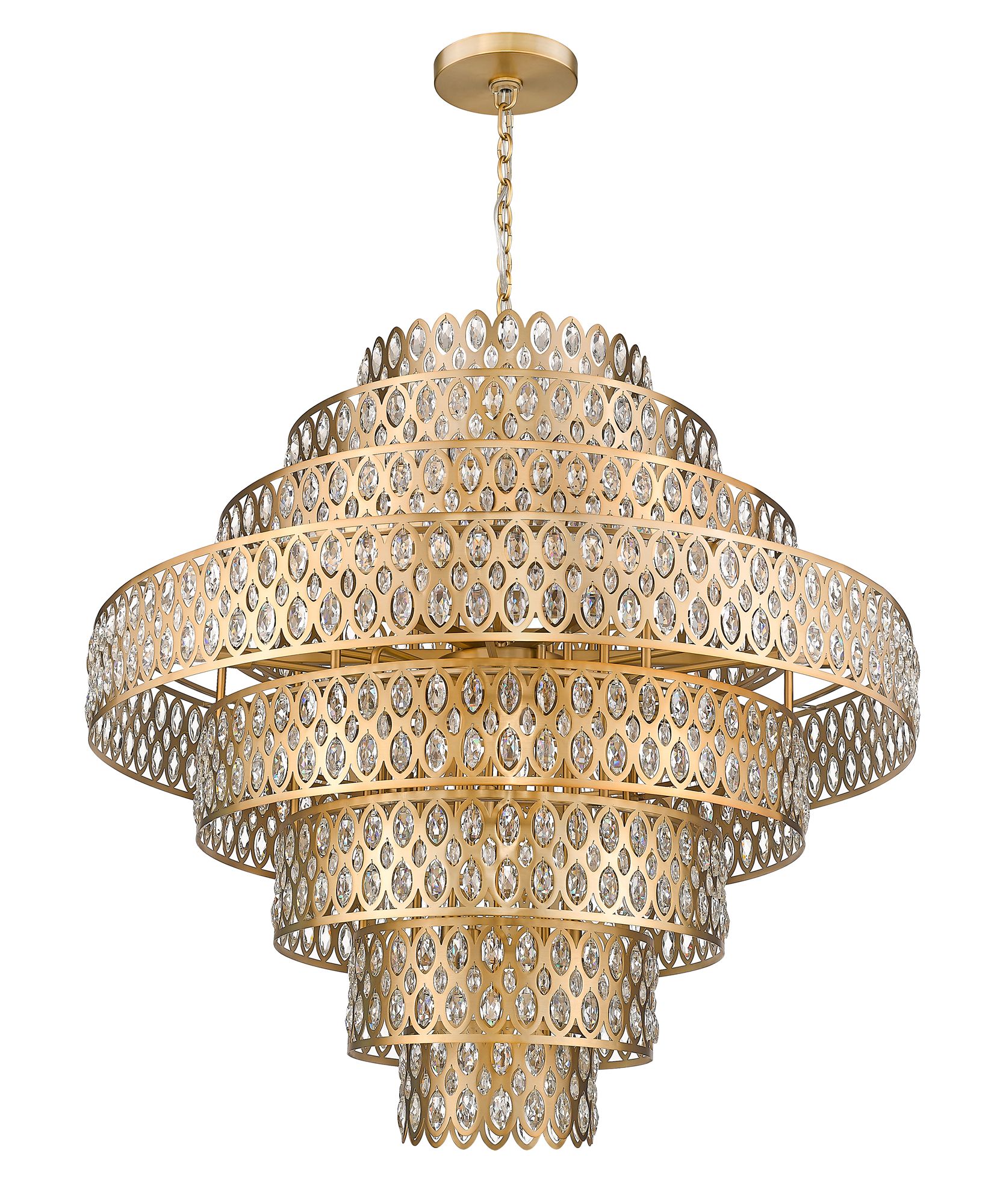 Dealey by Z-Lite Heirloom Brass 44.75 inch 25 Light Pendant