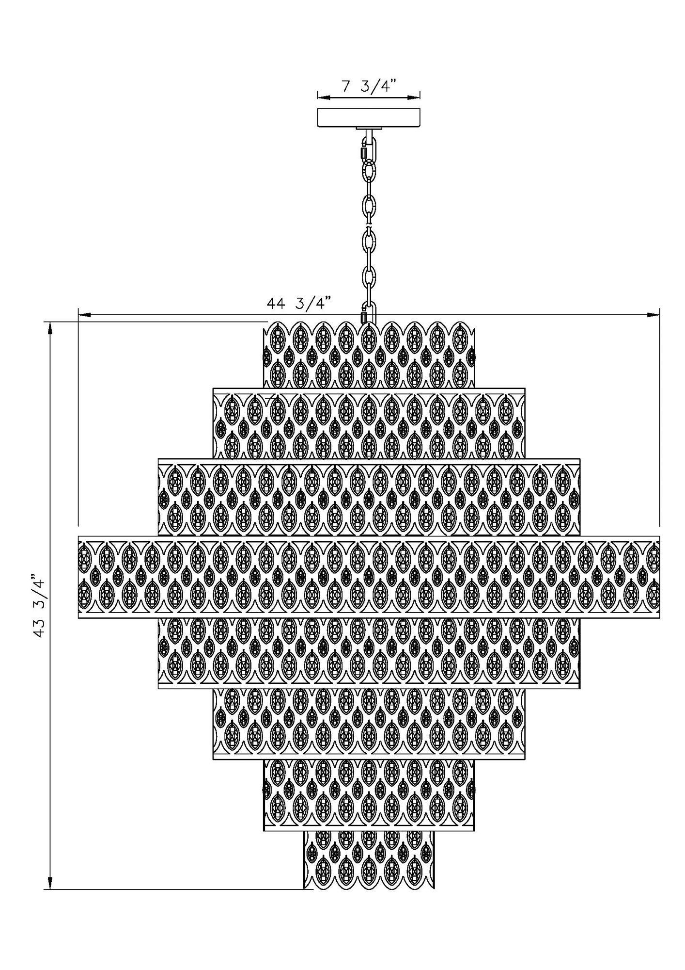 Dealey by Z-Lite Heirloom Brass 44.75 inch 25 Light Pendant