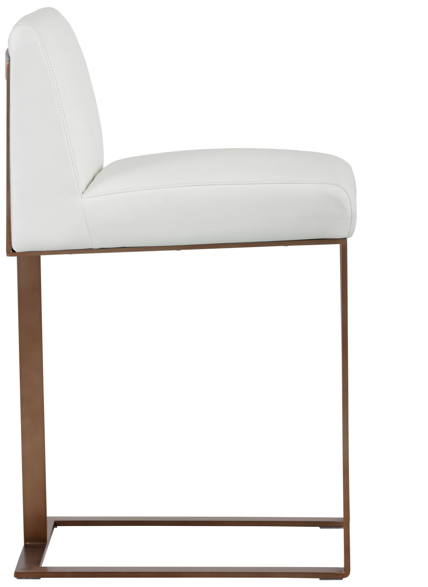 Image 2 Dean 27 1/4" Cantina White Leather and Brass Counter Stool more views