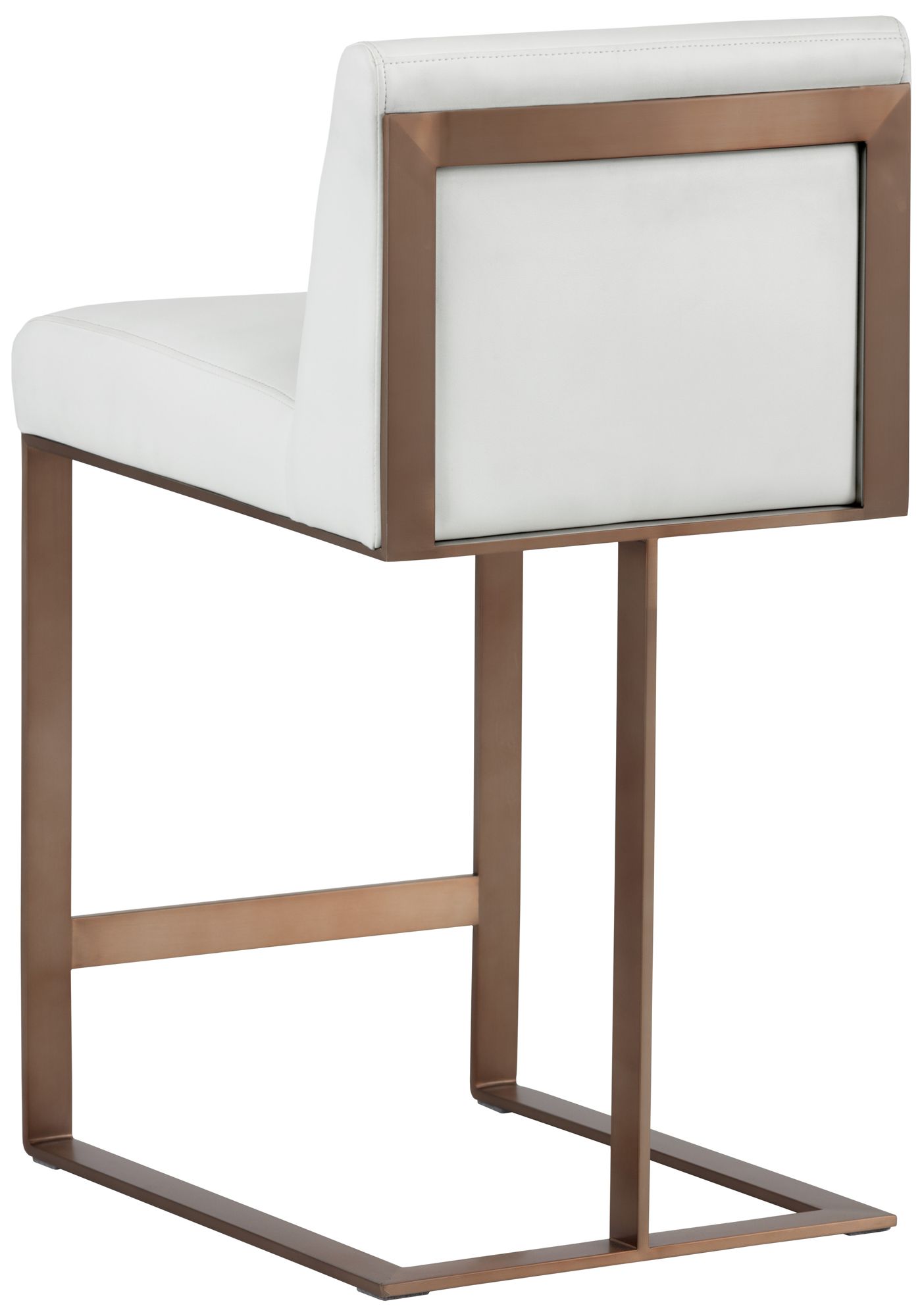Image 3 Dean 27 1/4" Cantina White Leather and Brass Counter Stool more views