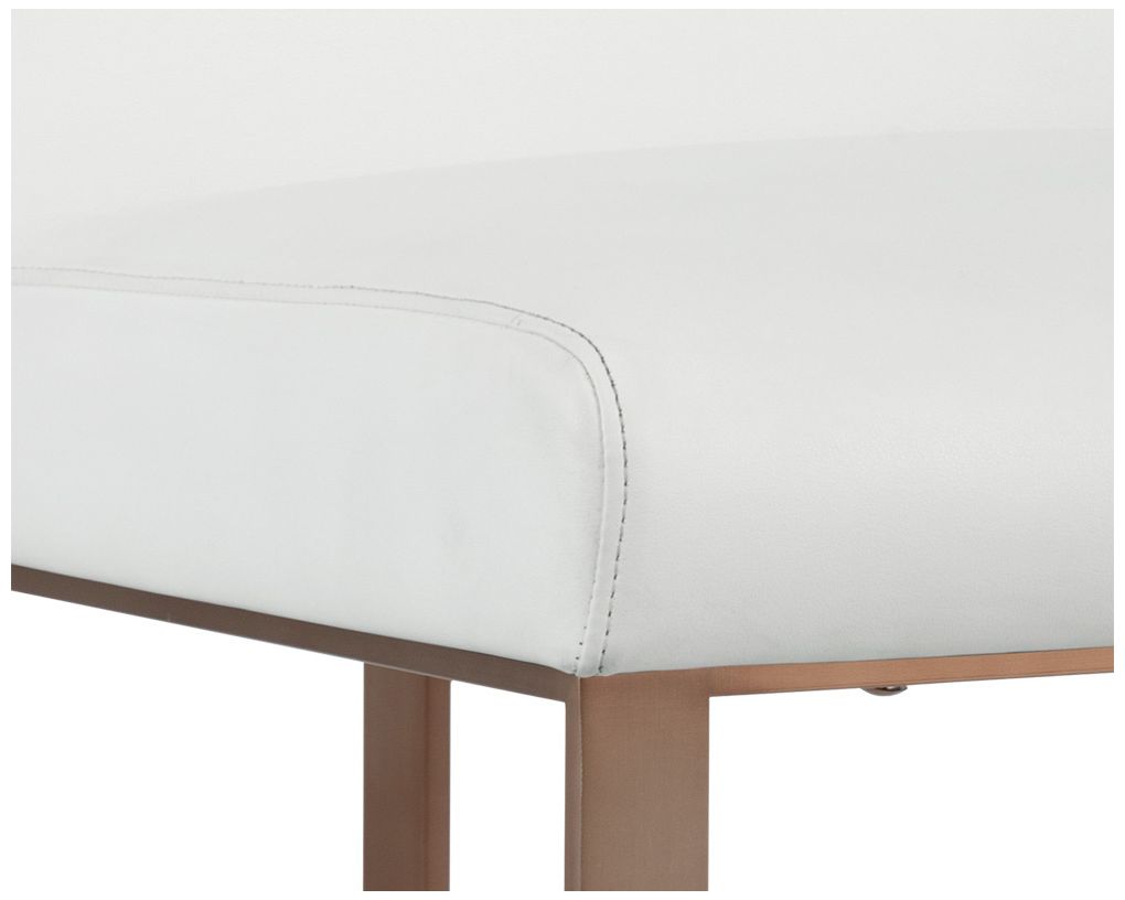 Image 4 Dean 27 1/4" Cantina White Leather and Brass Counter Stool more views