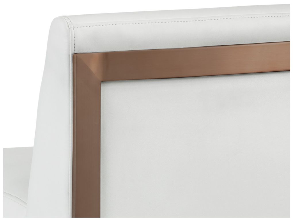 Image 6 Dean 27 1/4" Cantina White Leather and Brass Counter Stool more views