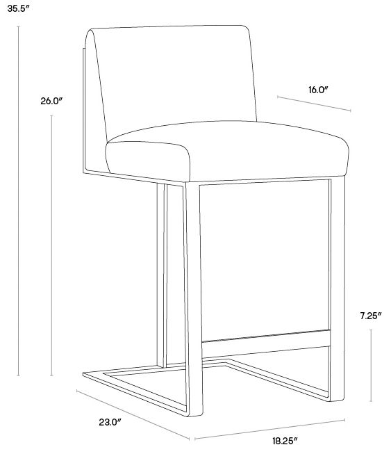 Image 7 Dean 27 1/4" Cantina White Leather and Brass Counter Stool more views