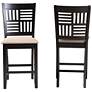 Deanna 25 1/2" Beige Fabric Brown Counter Stools Set of 2