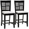 Deanna 25 1/2" Gray Fabric Brown Counter Stools Set of 2