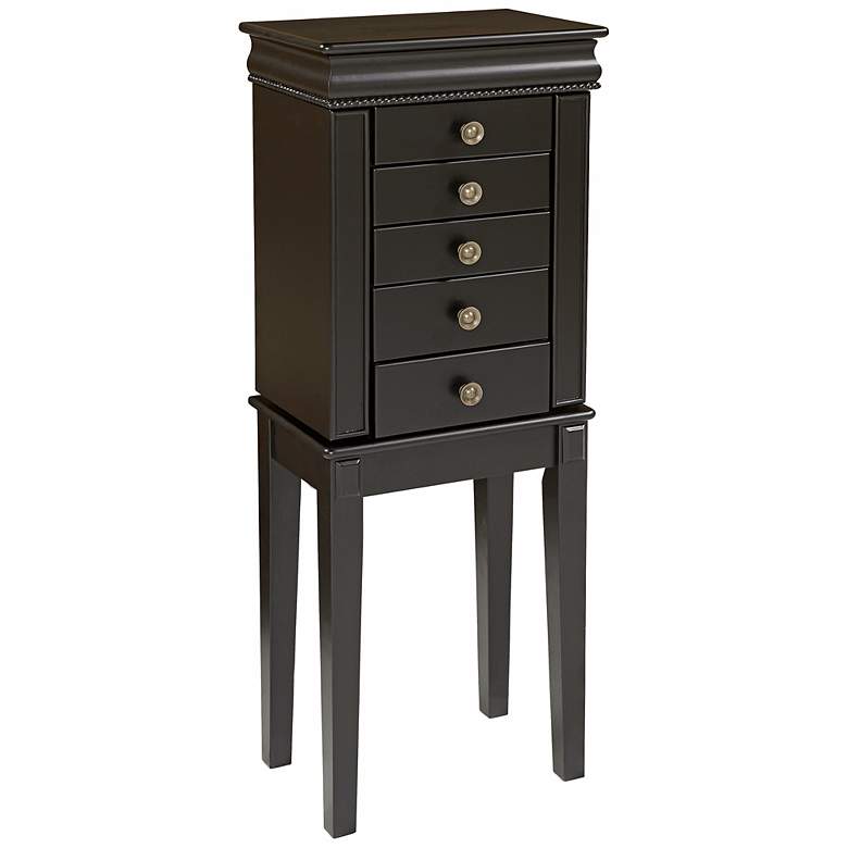 Image 1 Deanna 5-Drawer Black Jewelry Armoire