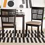 Deanna Beige Fabric Dark Brown Wood Dining Chairs Set of 2