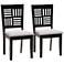 Deanna Gray Fabric Dark Brown Wood Dining Chairs Set of 2