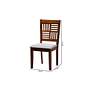 Deanna Gray Fabric Walnut Brown Wood Dining Chairs Set of 2