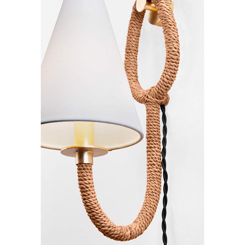 Image 3 Deaver 14 1/2" High Vintage Gold Leaf Wall Sconce more views