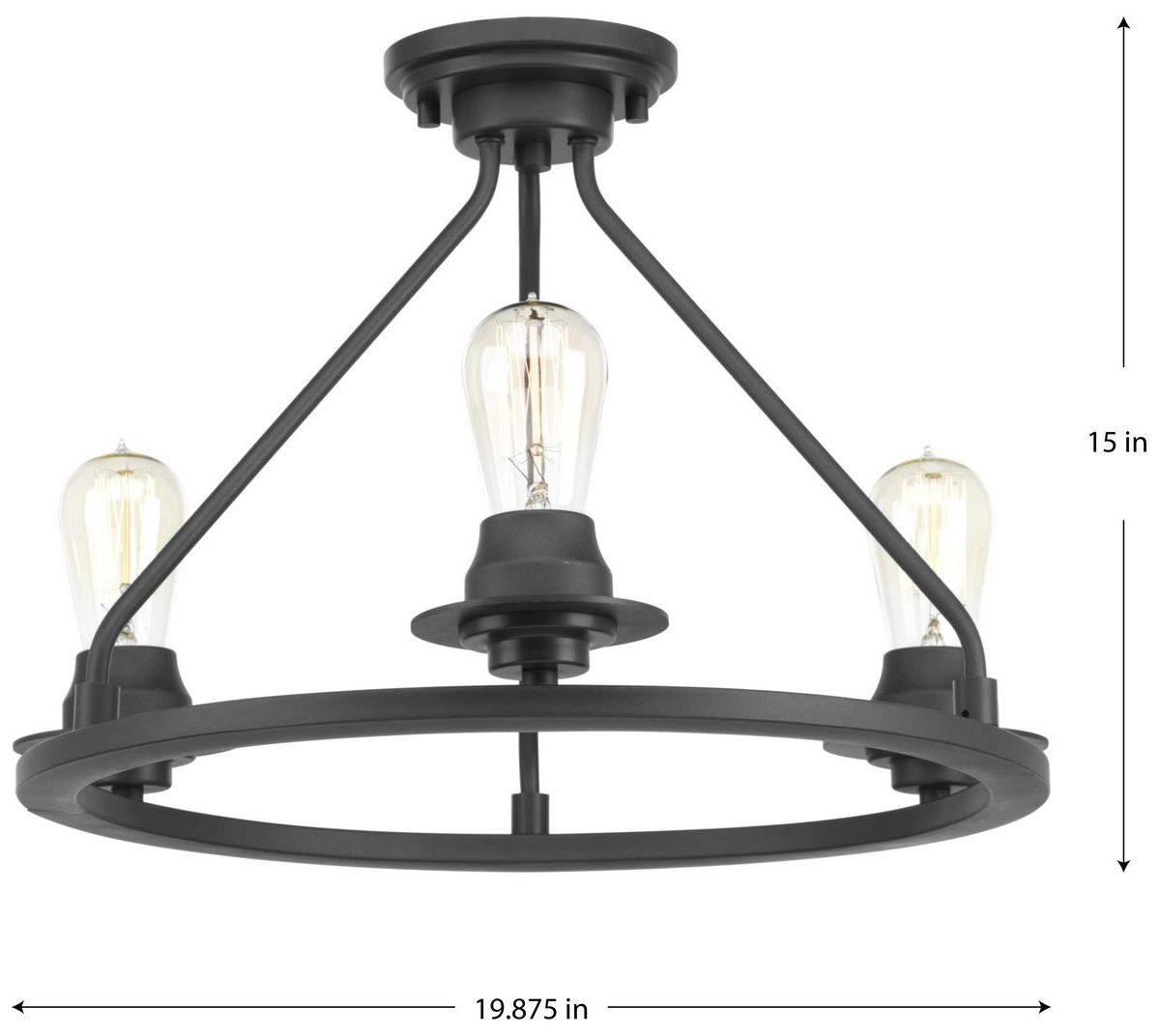 Image 4 Debut Collection Three-Light Semi-Flush Convertible more views