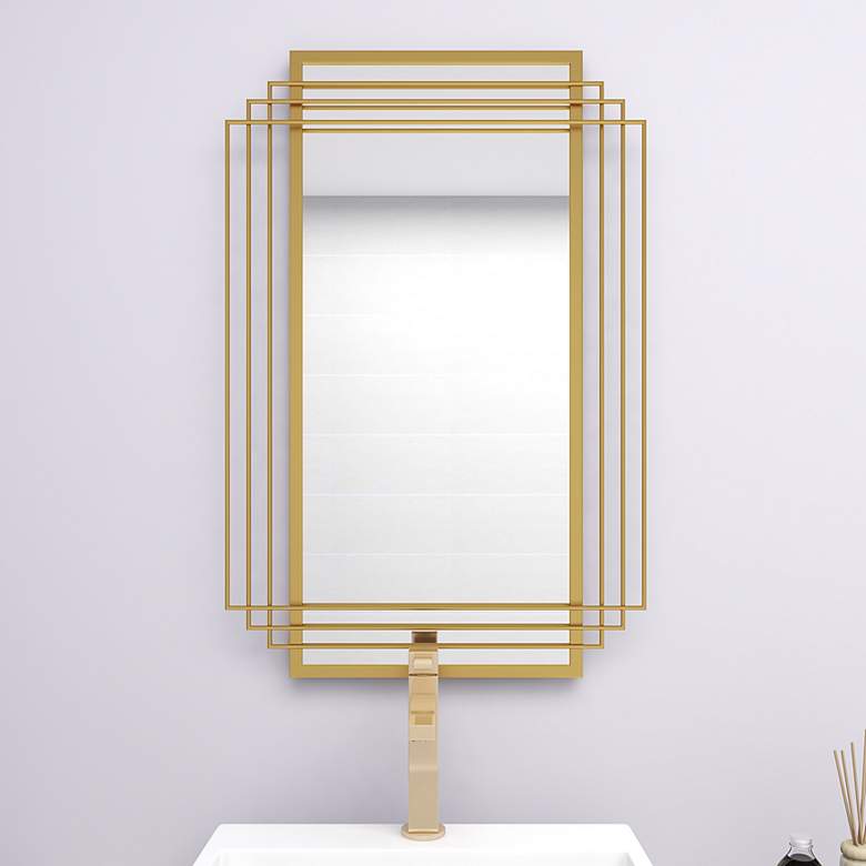 Image 1 Decaden Shiny Gold 24" x 36" Rectangular Wall Mirror