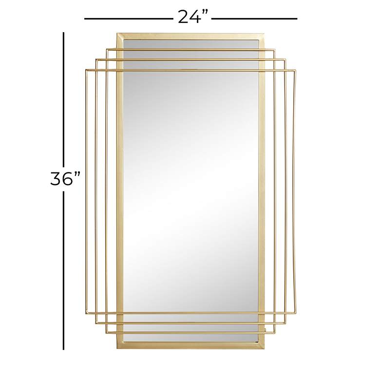Image 6 Decaden Shiny Gold 24 inch x 36 inch Rectangular Wall Mirror more views