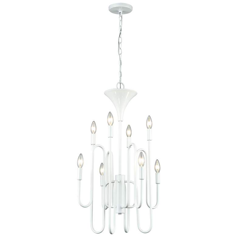 Image 1 Decatur 19 inch Wide 8-Light Chandelier - Matte White