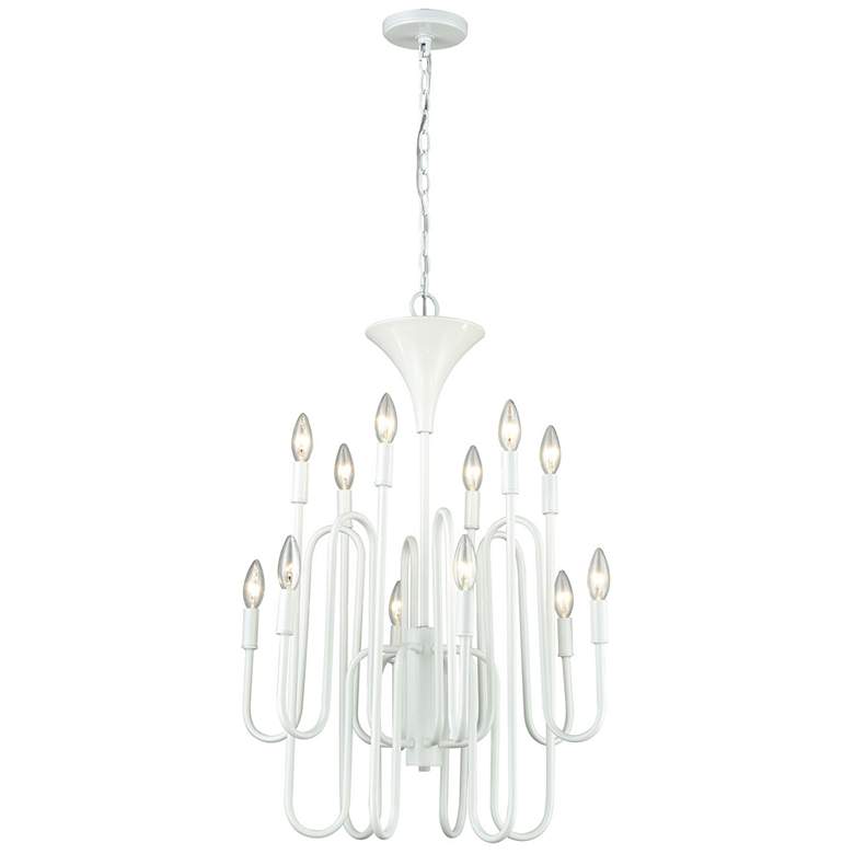 Image 1 Decatur 22" Wide 12-Light Chandelier - Matte White