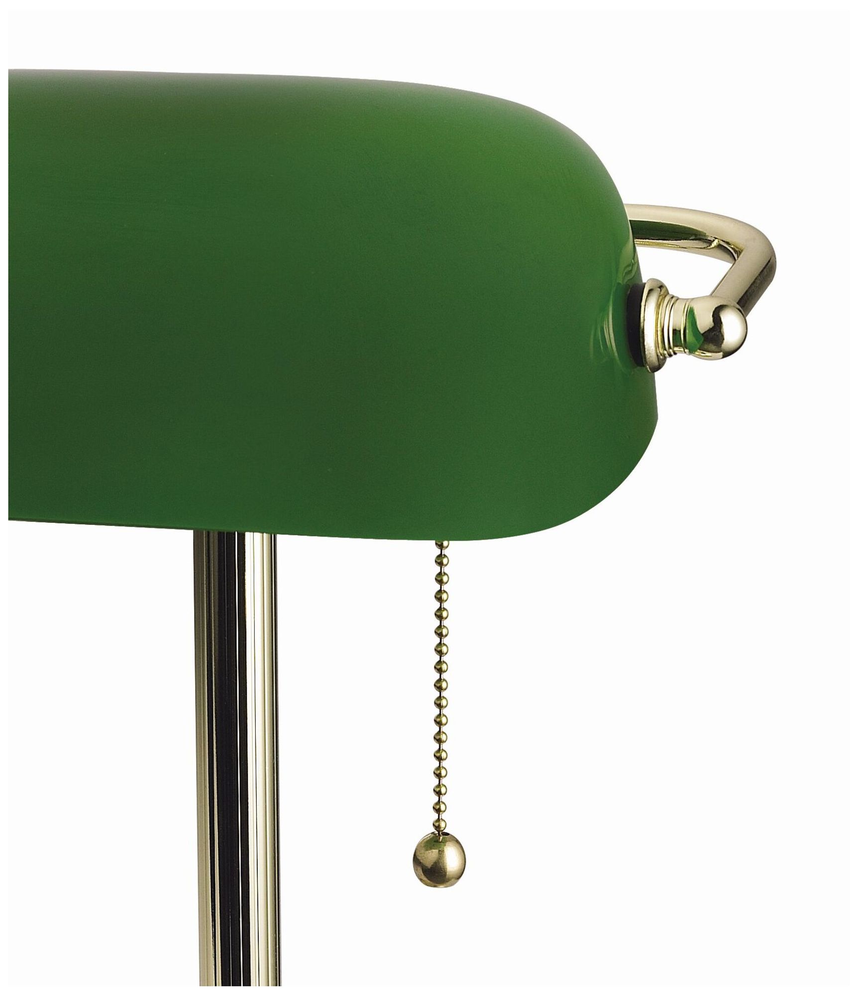 Thumbnail2 of Decia Polished Brass and Green Glass Banker's Desk Lamp more views