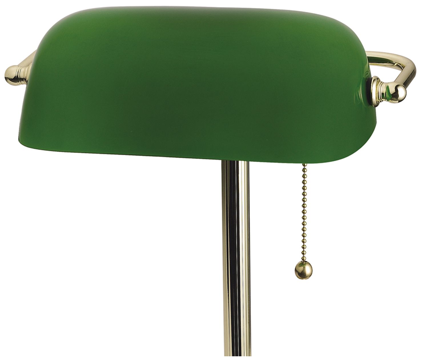 Thumbnail3 of Decia Polished Brass and Green Glass Banker's Desk Lamp more views