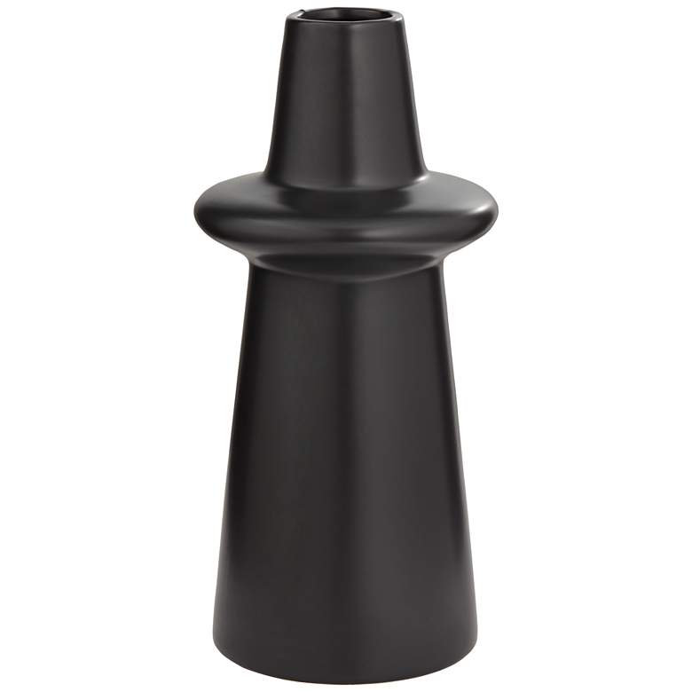 Image 3 Decker 17 3/4" High Matte Black Ceramic Vase