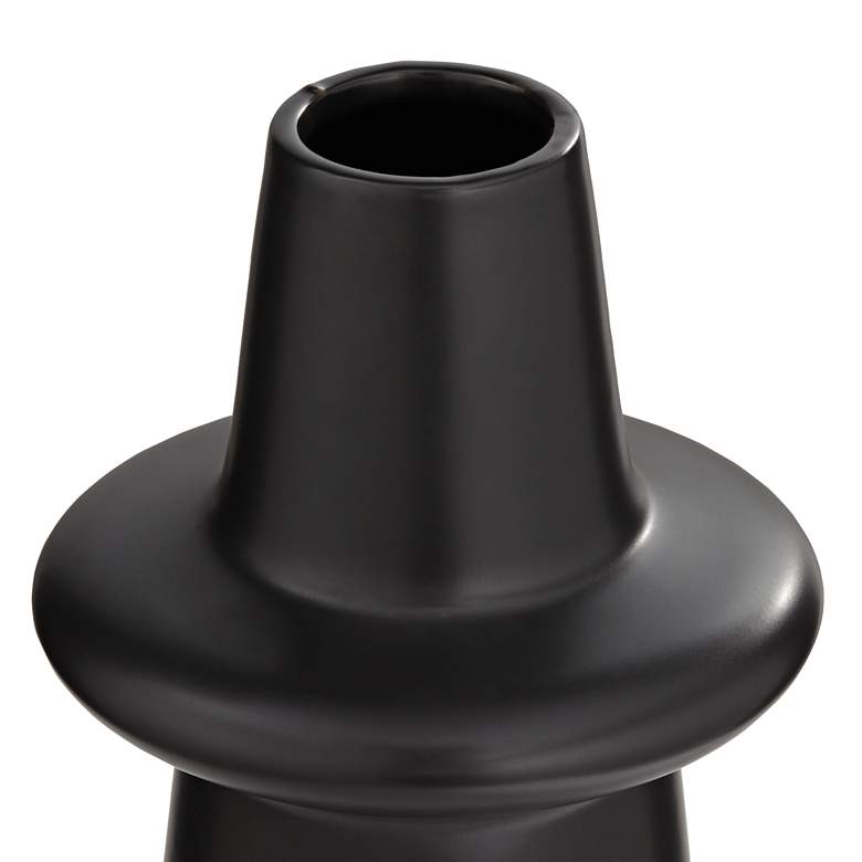Image 3 Decker 17 3/4 inch High Matte Black Ceramic Vase more views