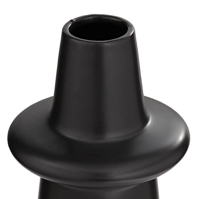 Image 4 Decker 17 3/4" High Matte Black Ceramic Vase more views