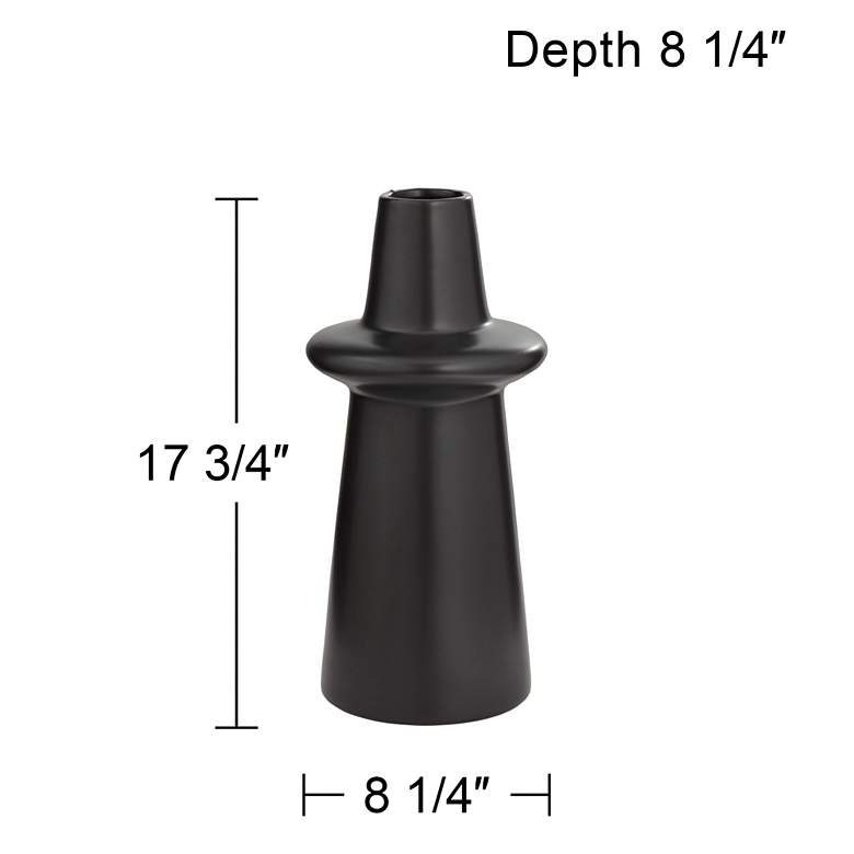 Image 6 Decker 17 3/4 inch High Matte Black Ceramic Vase more views