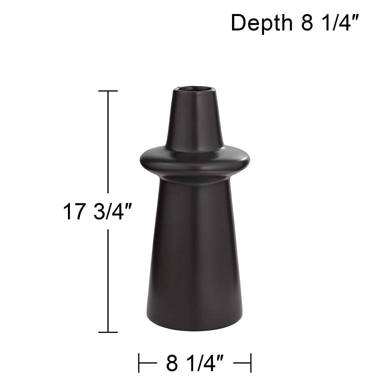 Image 7 Decker 17 3/4" High Matte Black Ceramic Vase more views