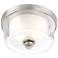 Decker; 2 Light; Medium Flush Fixture with Clear and Frosted Glass