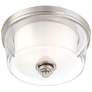 Decker; 2 Light; Medium Flush Fixture with Clear and Frosted Glass