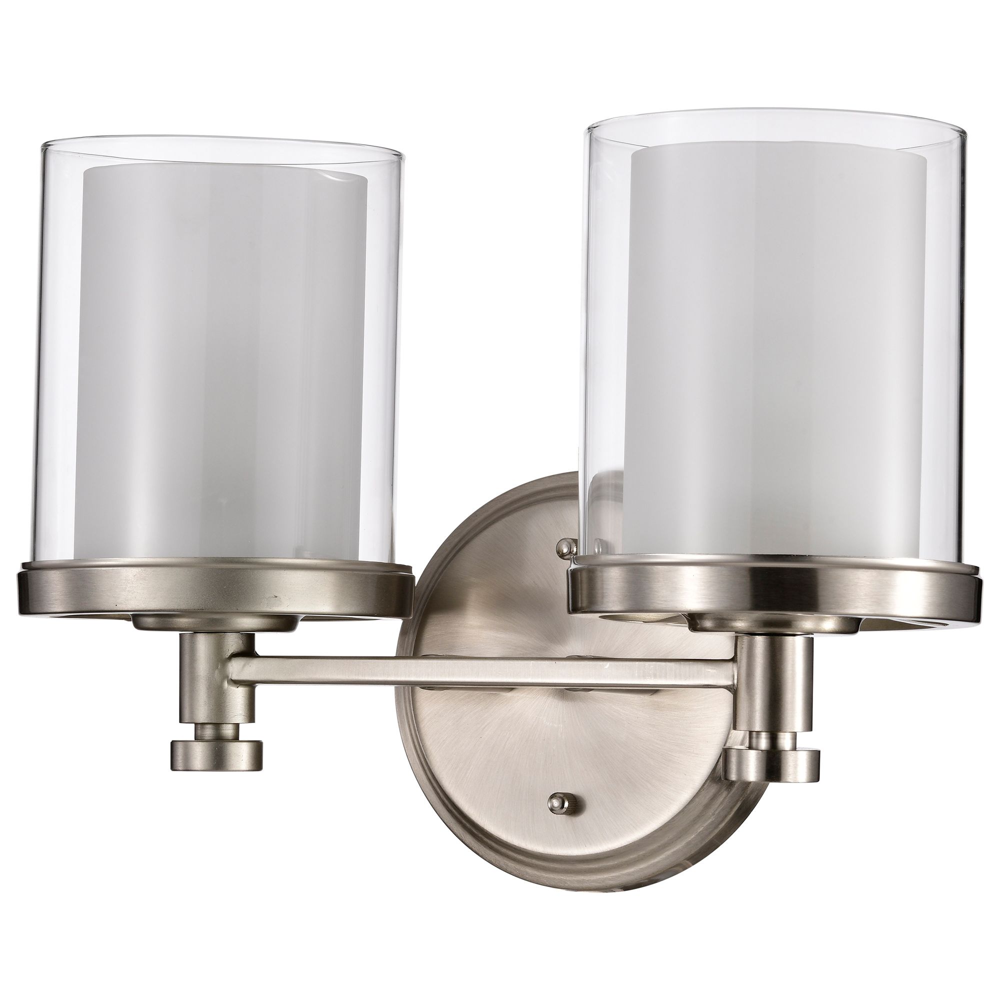 Image 2 Decker; 2 Light; Vanity Fixture with Clear and Frosted Glass more views