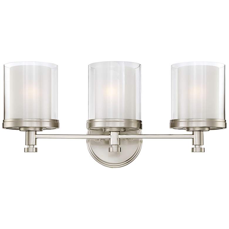Image 1 Decker 21 3/4" Wide Brushed Nickel 3-Light Bath Light