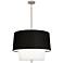 Decker 24"W Polished Nickel Pendant With Raven Black and White Shade