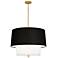Decker 24" Wide Modern Brass Pendant With Raven Black and White Shade