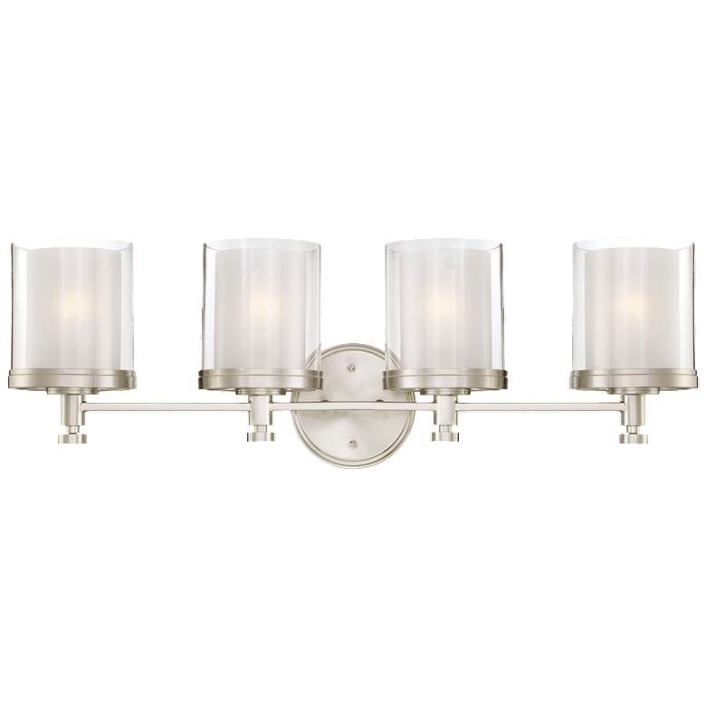 Image 1 Decker 29 3/4" Wide Brushed Nickel 4-Light Bath Light