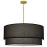 Decker 30" Wide Modern Brass Black Fabric Pendant Light