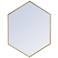 Decker Brass Metal 30" x 40" Hexagon Vanity Wall Mirror