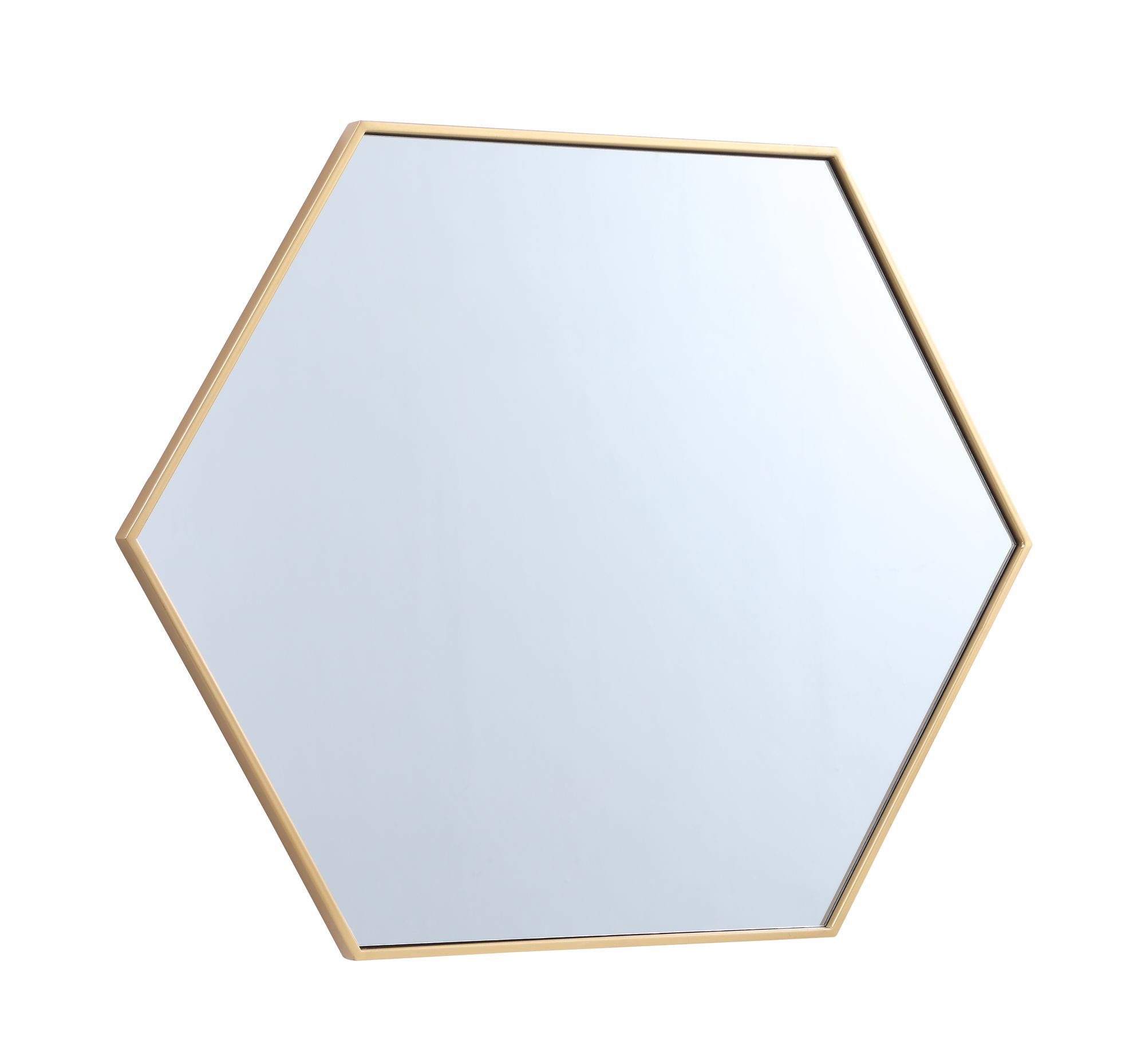 Decker Brass Metal 30" x 40" Hexagon Vanity Wall Mirror