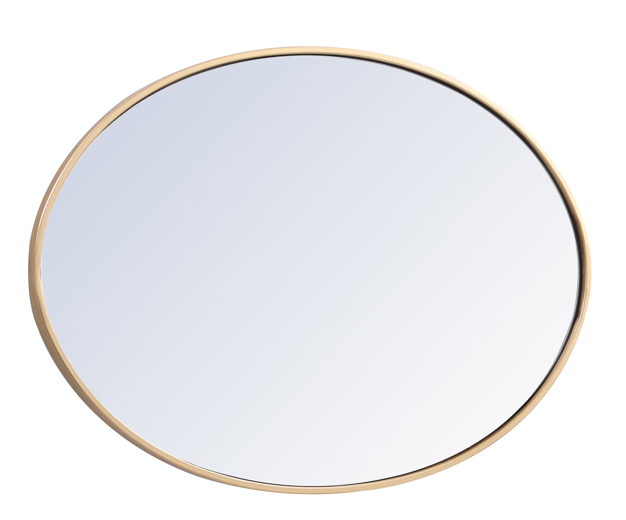 Decker Brass Metal 34" x 24" Oval Vanity Wall Mirror in scene