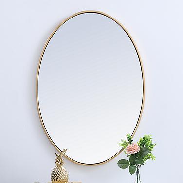 Decker Brass Metal 34" x 24" Oval Vanity Wall Mirror